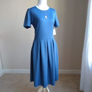 LulaRoe Amelia dress-solid sky blue textured,XL